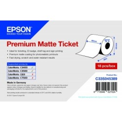 EPSON Premium Matte Ticket - Roll: 80mm x 50m