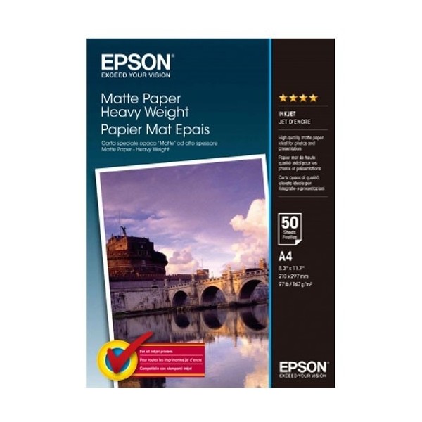 EPSON MATTE PAPER HEAVY WEIGHT - A4 - 50 loksnes